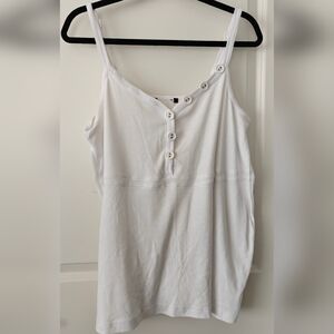 White Button Up Tank Top